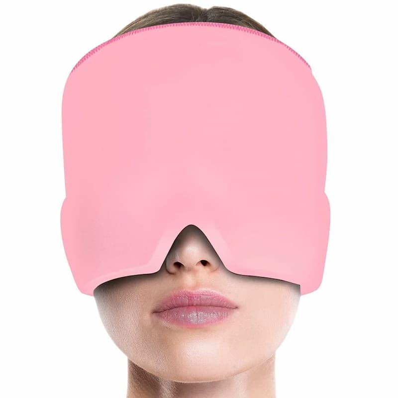 Migraine Relief Cap Hot & Cold Therapy Ice Cap for Headache Relief – Reusable Gel Ice Bead Face Mask & Head Wrap for Tension, Stress, Sinus, & Pain Relief – Soothing Cooling & Heating Sleep Mask for Men & Women